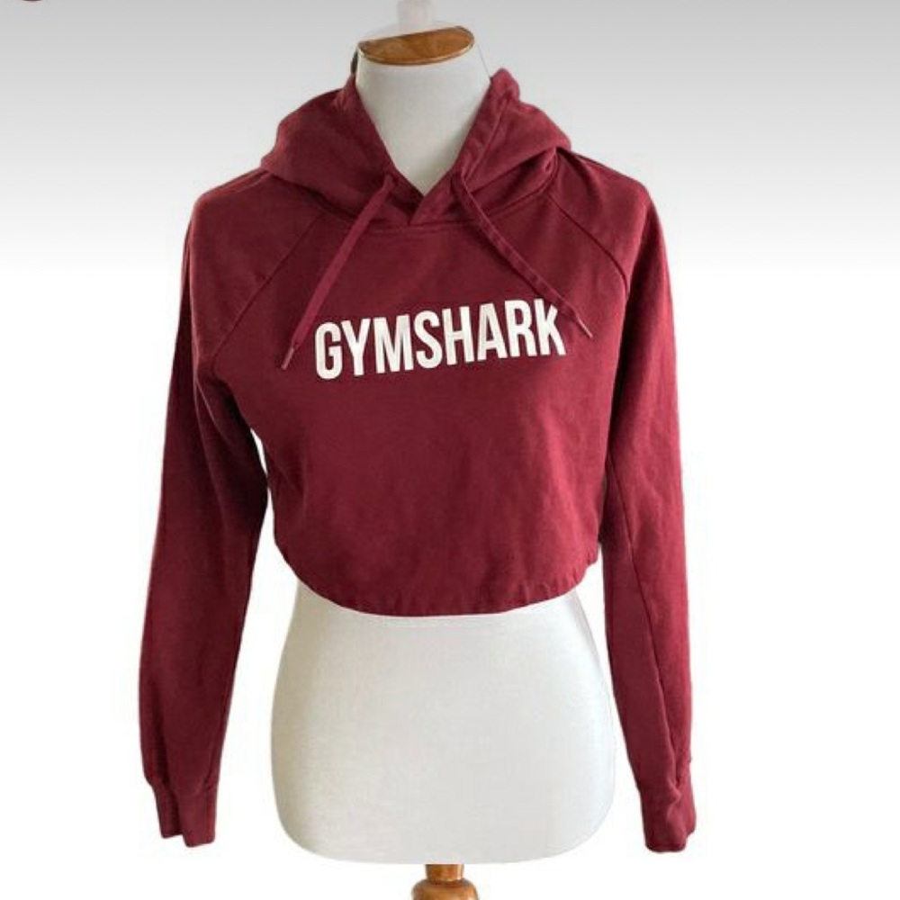 Gymshark Women’s Cropped Hoodie Sweatshirt Maroon Size XS